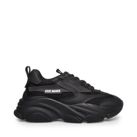 Black Steve Madden Possession Women's Sneakers | PH 8269QDH